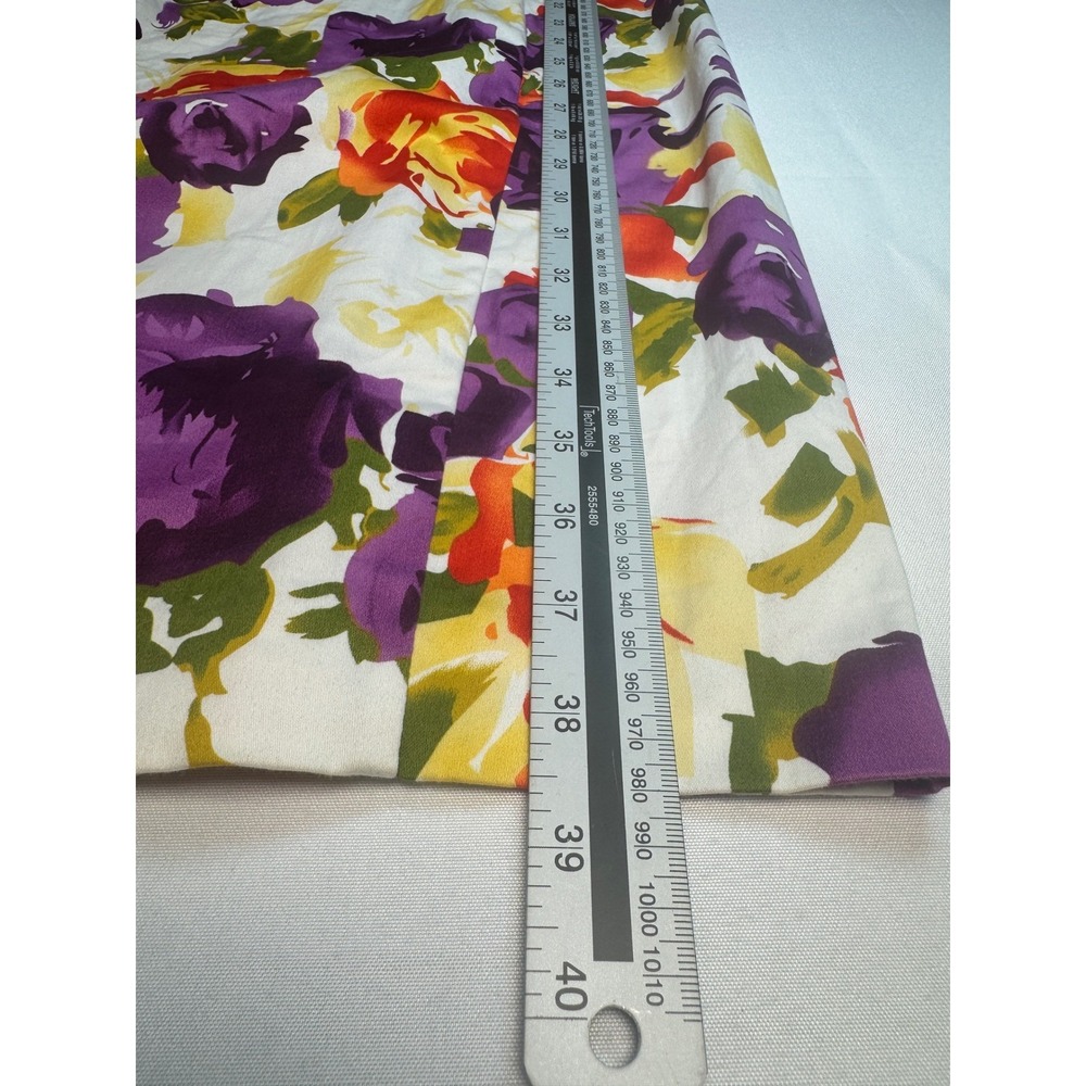 Danny & Nicole Womens Dress Size 8 Floral Sleeveless Sheath Cotton Blend Purple - Picture 5 of 8